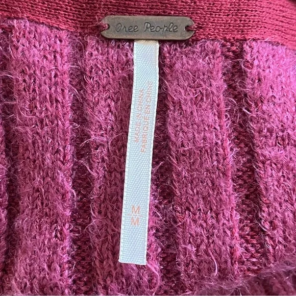 FREE PEOPLE Oversized Big City Turtleneck Sweater Fuchsia Pink Womens M-XL Prep - Picture 9 of 14